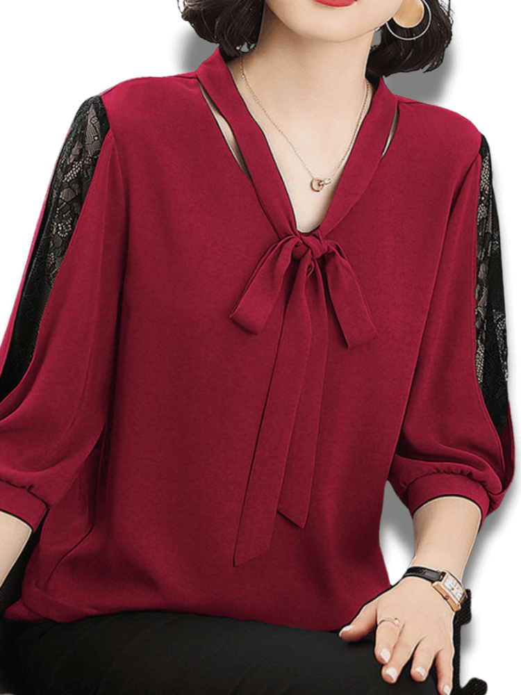 Blusa Feminina Casual de Renda para Primavera e Verão - Estilo Elegante e Confortável