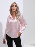 Blusa de Cetim Feminina com Botões.